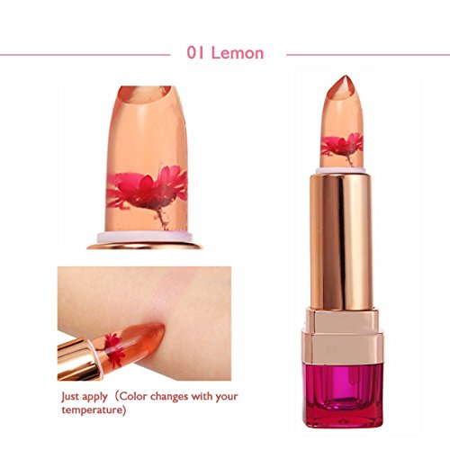 CINEEN Professionell Farbwechsel Lip Gloss Jelly Moisturizing Kristallgelee Lang anhaltende Lippenstift, 3er Pack - 4
