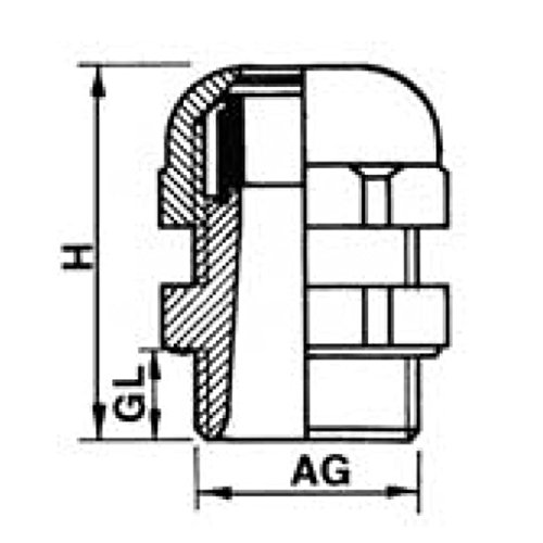 VORCOOL 10 Stück Kabelverschraubung M16 * 1.5 mit Gegenmutter aus Kunststoff (Grau) - 3