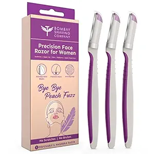 Bombay Shaving Company Face Razor for Women | For Instant Hair Removal (Eyebrows, Upper Lip, Forehead, Peach Fuzz, Chin, Sideburns) (Pack of 3)