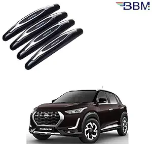 BBM Compact Stylish Plastic Chrome Finish Universal Car Door Guard for Nissan Magnite 2021 (Pack of 4) (Black)