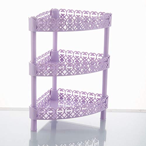 Preisvergleich Produktbild Mouchao 3 Tier Kunststoff Saugnapf Bad Küche Zubehör Ecke Lagerregal Lila
