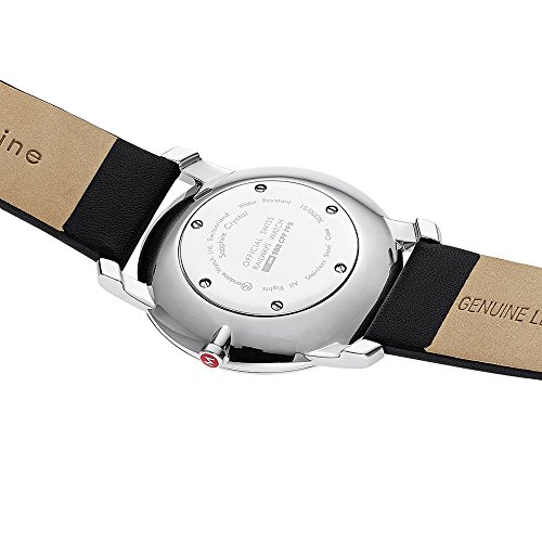 Mondaine Men's Quartz Watch with White Dial Analogue Display and Black Leather Strap A6383035011SBB