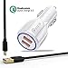 Produktbild ULTRICS QC 3.0 Kfz Ladegerät, Dual USB Auto Ladeadapter, 24W (5V/4.8A) Car Charger Adapter Kompatibel mit iPhone XS Max/X/8 Plus Samsung S9/S8 Plus LG Smartphones Tablets und Mehr - Weiß