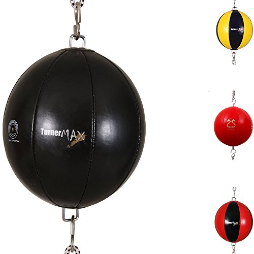 TurnerMAX Cuero sintético Boxeo Doble Fin carenado Bola Negro