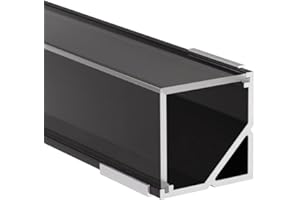 Alumino | LED Aluminiumprofil Schwarz | 200 cm | Eckprofil | Klare Abdeckung | für 12 mm LED-Streifen | 2m | Neckar