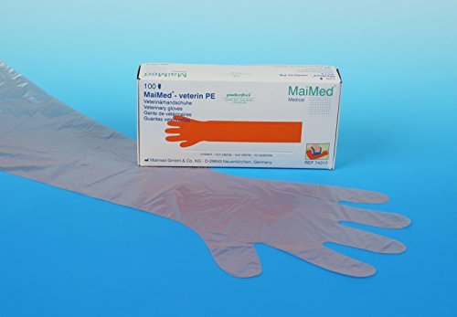100er Box Veterinärhandschuhe - PE-Handschuhe, 90 cm lang