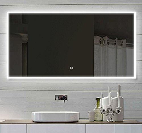 Luxaqua Design Wandspiegel Badezimmerspiegel mit LED TOUCH SCHALTER 140 x 60 cm - SAM140X60