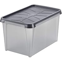SmartStore Aufbewahrungsbox 55 L – 4er-Set, Wasserdicht, Stapelbar – BPA-frei, Lebensmittelecht – Für Keller, Garage, Camping