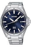 Seiko solar Herren Uhr analog Solar mit Edelstahl Armband SNE483P1
