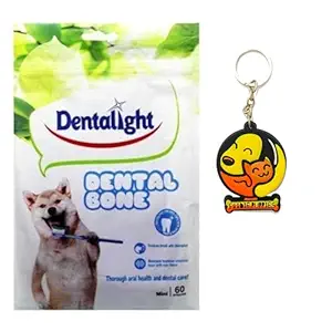 Foodie Puppies Dentalight Dental Care Dental Pure Bone Treats for Dogs, (Small , 60Pcs) with Free Key Ring