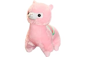OUKEYI Alpaca Plush Toy, 13.7"/35cm Pink Stuffed Animal Alpaca Doll Plushie Hug Pillow Soft Fluffy Cushion Super Christmas Valentine Gift, Birthday