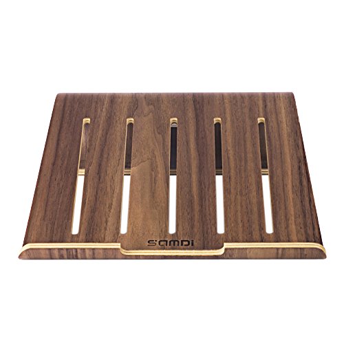 SAMDI Hölzerne Kühlung Ständer | Universal Elegante Halter Halterung Dock aus Holz für MacBook Air/Pro Retina-iPad Pro Tablet Laptop PC Notebook(Braun) - 6