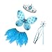 Produktbild MagiDeal Halloween Mädchen Kinder Engel Kostüm Feenkostüm Kostüme Set Fasching Karneval Party - Blau
