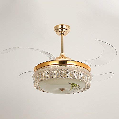 Preisvergleich Produktbild Oudan Moderne Deckenventilatorlampe Unsichtbarer Ventilator Schlafzimmer Wohnzimmer Restaurant Ruhig mit Lüfter Kronleuchter 42 Zoll