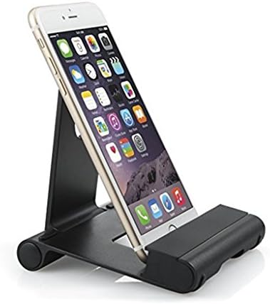 Cell Phone Stand and iPad Stand 2 in 1, Kenube Universal Aluminum Metal Tablet Stand Bed Desk Mount Cradle Holder Stand for iPhone iPad Samsung Android Phone (Black)