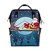 Produktbild Große Kapazität Windeltasche Mumienrucksack für Babypflege, Santa Claus fliegender Schlitten, stilvoll, multifunktional, wasserdicht, für Mama und Papa