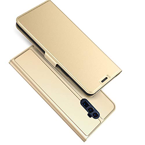 Totoose Étui Portefeuille pour Oppo Reno 5G, Prime Design en Cuir PU et en TPU Souple Fentes pour Cartes/Billets intégrés étui Compatible avec Oppo Reno 5G (d'or)