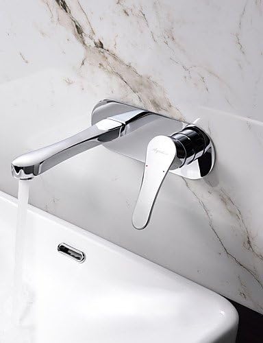 huajing® Placed in the Wall Single Handle Two Holes in Chrome Bathroom Sink Faucet