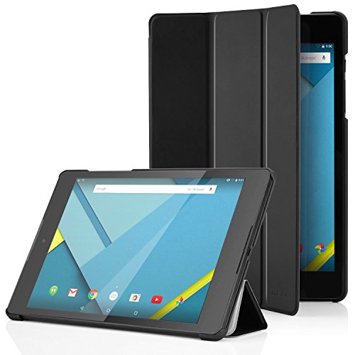 Google Nexus 9 Hülle Case - MoKo Ultra Slim PU Leder Tasche Schutzhülle Lederhülle Folio Smart Cover mit Auto Wake/Sleep Funktion für Google Nexus 9 8.9 Zoll Android 5.0 Tablet-PC von HTC T1,SCHWARZ