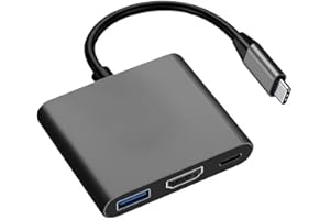 LA BRODÉE USB C to HDMI, 3 in 1 HDMI to USB C Digital AV Adapter, USB 3.0, 100W PD Fast Charging, USB Type C Converter to 4K HDMI for Macbook Air Pro, Google Chromebook, HP, iPad Pro, Samsung S9, and More