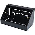 BLACK ANGLED DOUBLE GANG BACKBOX: 2 Gang 45 Degree Surface Mount Pattress/Pedestal Box