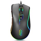 Programmable RGB Gaming Mouse, HIRALIY 5000 DPI Wired RGB Backlit Wired Optical Gaming Mouse (F300)