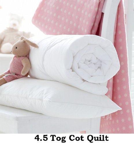 Homefurnishing Baby Cot Bed Anti-Allergy Poly-cotton Duvet/Quilt Or Pillow, Toddler, Junior, Nursery, 4.5 Tog, 7.5 Tog, 9.0 Tog (4.5 Tog Quilt)