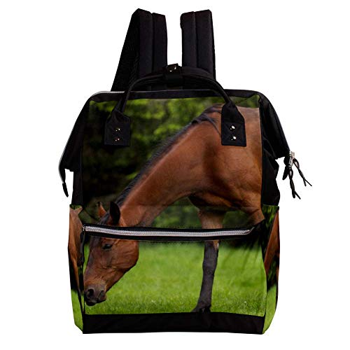 Preisvergleich Produktbild Pferd Y50 Stilvolle Wickelrucksack Tasche, Multifunktions dauerhafte Wickeltasche für Mama und Papa, große Kapazität Windelrucksack