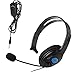 Produktbild JYR Qualitts-Einseitige Kopfhrer Wired Headset Mit Weizen Chat Headset f¨¹r die Playstation 4 PS4-Controller - Schwarz und Blau
