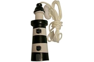 UBCWIN Seaside Nautical Theme Wooden Lighthouse Cord Pull Light Pull - Black (Green)