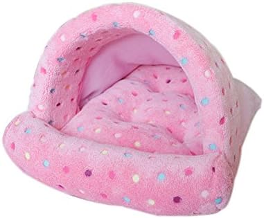 Fly In It Pet Dog Puppy Cat Bed Puppy Sleeping Beds House Puppy Nest Soft Warm Winter Bed (L, Pink)