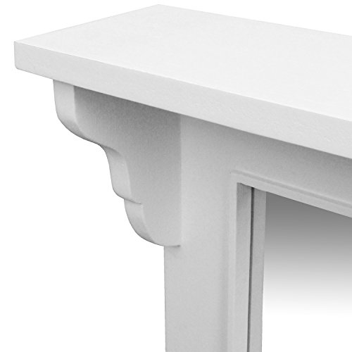 Wandgarderobe 95x49x12cm mit Ablage, Spiegel und 5 Haken Flurgarderobe Wandregal Holzregal für Flur und Bad - 7