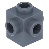LEGO System - 10 Steine Modifiziert mit 1x1 Noppen und jeweils 1 Noppen an 4 Seiten im neuen Dunkelgrau - LEGO