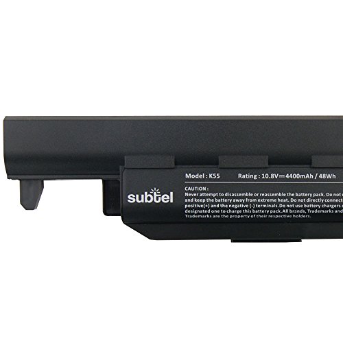 subtel® Akku für Asus F75 A55 K55 X75 F55 R500 X55 R700 R704 K75 P55 R503 A45 A75 A85 E45 E55 F45 K45 P45 Pro45 Pro55 Q500 Q506 Q56 R400 R403 R506 U57 X45 series – 4400mAh Ersatzakku ASUS A32-K55 A33-K55 A41-K55 - 4