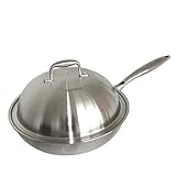 GJJ Klassischer Rauchfreier Wok-Mehrschichtstahl - Edelstahl-Wok - Überzogener Geschenk-Topf - Topf,Silber,A