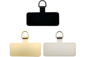 HZAOPZE Parche de Sujeción para Teléfono, 3pcs Metal Lengüeta de Sujeción para Teléfono Resistente Phone Lanyard Patchcon la Mayoría de Phones(Negro, Oro, Plata)