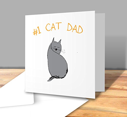 1 Cat Dad Cute Grumpy Cat Illustration Square Greeting Card Buy Online In Andorra At Andorra Desertcart Com Productid