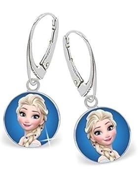 GH1a Elsa Brisur Ohrhänger 925 Echt Silber Ohrringe Mädchen Frozen Eiskönigin