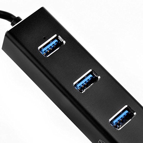SilverStone SST-EP04 – 3-Port USB 3.1 Hub, Gen 1 Type A mit RJ45 Gigabit Ethernet Netzwerk Adapter, Aluminium - 5