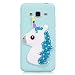 Produktbild Samsung Galaxy J3 2016 Hülle Silikon, LuckyW Kristall Crystal Einhorn Unicorn Handyhülle für Samsung Galaxy J3 (2016) SM-J320F Soft Silikon Tasche Transparent Clear Klar Durchsichtig Ultra Slim Thin Dünne Schutzhülle Weiche Flexibel Kratzfeste Scratch-Resistant Stoßfest Shockproof Etui Bumper Case - Blau