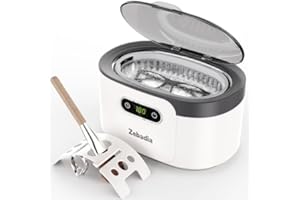 ZEBADIA 600ML Pulitore Ultrasuoni per Gioielli, 48KHz Lavatrice Ultrasuoni Occhiali per Pulizia Orologi, Occhiali, Anelli, Collane, Pennello per il Trucco