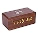 Produktbild VBESTLIFE Holz Digitaler Wecker Uhr,Qi Wireless Lade LED Spiegel Uhr,Sound Control Digital Tischuhr(Palmenholz + weißes Licht)