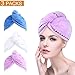 Produktbild 3 PCS Haarturban Handtuch Wrap Turban [62cmX25cm] Haartrockentuch Haar-trocknendes Tuch Handtücher Haarpunzel Haar trocknendes Tuch schnelltrocknendes Handtuch saugfähig Baumwolle (Blau, Lila, weiß)