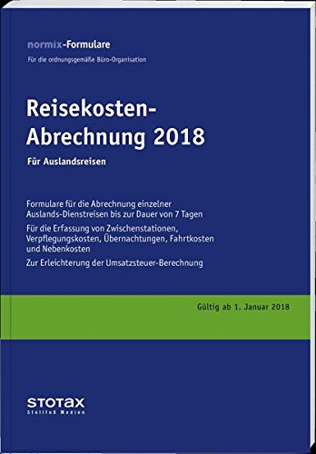 Preisvergleich Produktbild Reisekosten-Abrechnungen 2018, Auslandsreisen, Formularblock