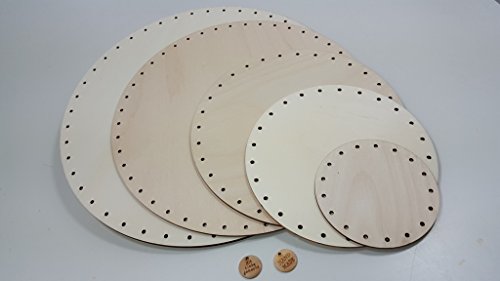 Peddigrohr Boden 30 cm rund, mit Handmade Holzlabel - 3