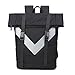 Produktbild Neuleben Wasserfest Kurierrucksack Rucksack Roll Top mit Reflektor Laptopfach Daypack (Schwarz)