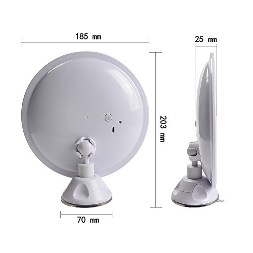 Kosmetikspiegel Vergrößerungspiegel mit USB Wiederaufladbare LED Ringbeleuchtung und 7-Facher Vergrößerung Deallink LED Beleuchtung Rasierspiegel Badspiegel Drehspiegel mit Touch-Schalter und Saugnapf-Halterung - 5