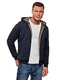 Diseñado en Francia oodji Ultra Hombre Chaqueta de Punto con Capucha, Azul, ES 52-54 / L