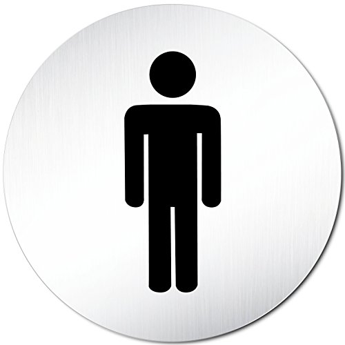 XXL WC Toilettenschilder SET aus eloxiertem Aluminium zum Aktionspreis • Größe Ø100mm • nur 1,50€ Versand! • Türschild Hinweisschild „Damen + Herren“ - 3