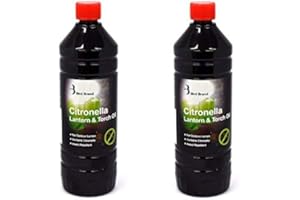 HANDIC Bird Brand Lot de 2 bouteilles d'huile anti-insectes pour lampe à huile Parfum citronnelle 1 l